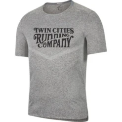 Nike TCRC Font Logo Men's DRI-FIT Rise 365 Short Sleeve Running Top (084 - Smoke Grey/Heather/Reflective Silver)