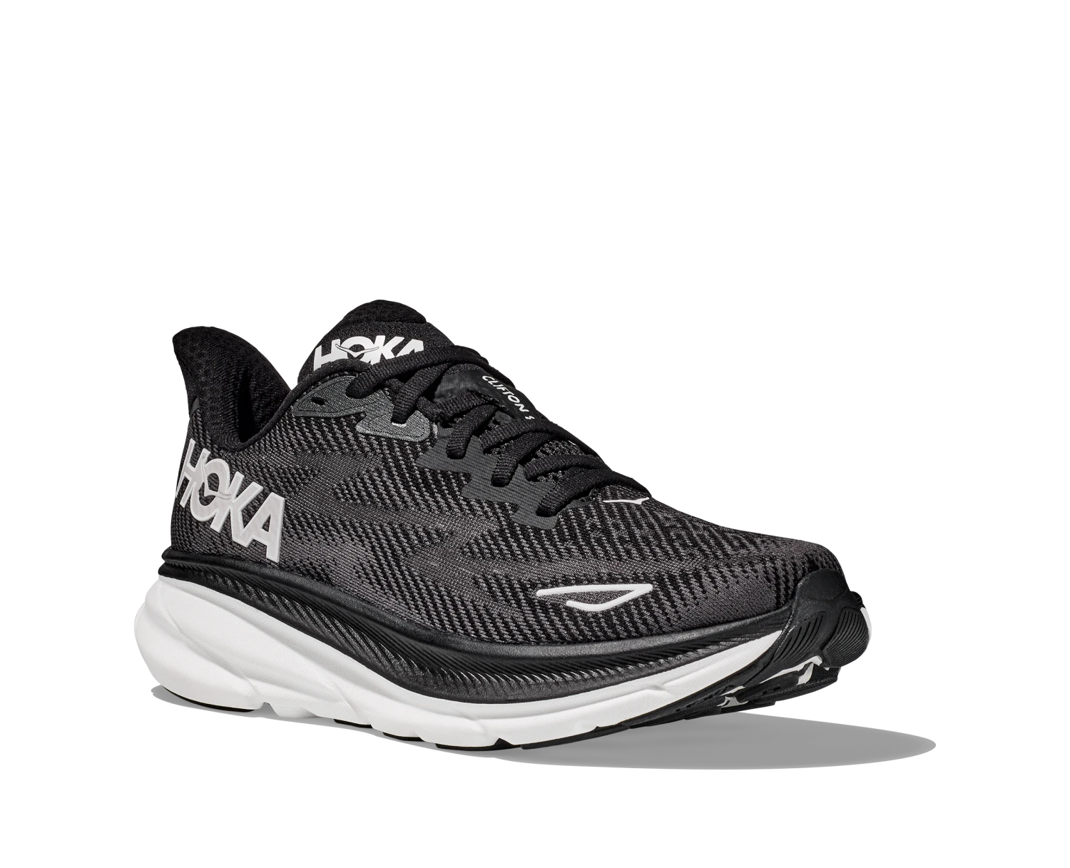 Hoka Men's Clifton 9 (BWHT - Black/White) - Image 3