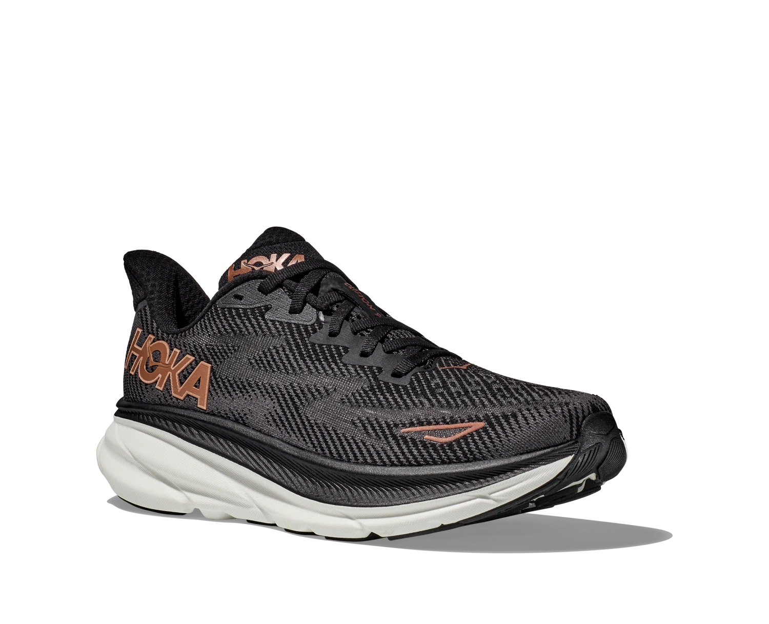 Hoka Women's Clifton 9 WIDE (BCPPR - Black/Copper) - Image 3