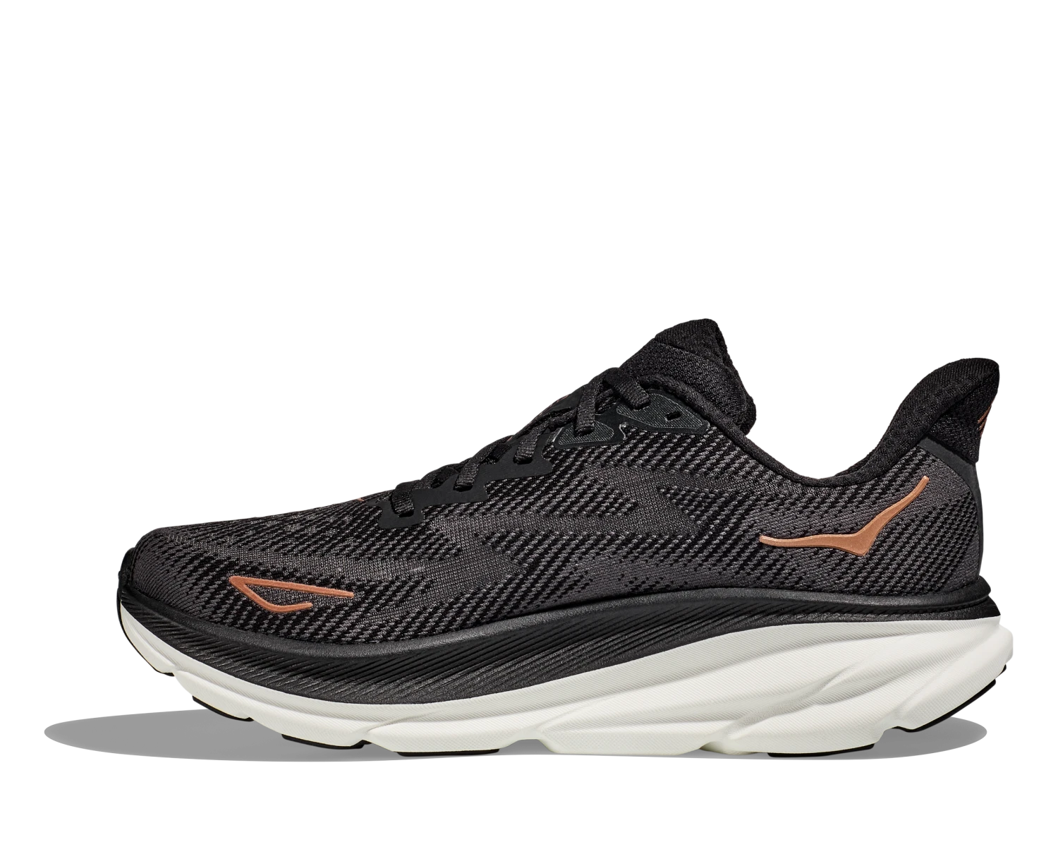 Hoka Women's Clifton 9 WIDE (BCPPR - Black/Copper) - Image 2