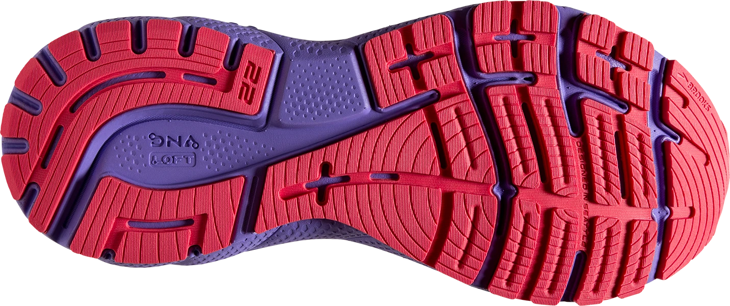 BROOKS Women's Adrenaline GTS 22 (105 - White/Coral/Purple) - Image 6
