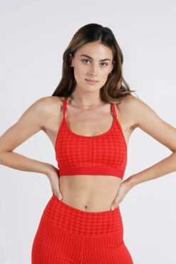 Nike Women’s DRI-FIT Indy Icon Clash Sports Bra (673 - Chili Red/University Red)