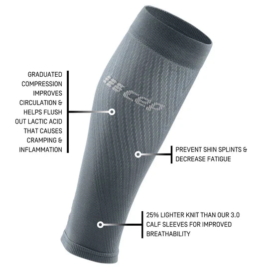 CEP Men's Ultralight Compression Calf Sleeves (Grey/Light Grey) - Image 6