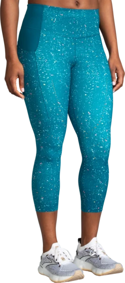 BROOKS Women's Method 3/4 Tight (486 - Lagoon Speckle Print/Lagoon)