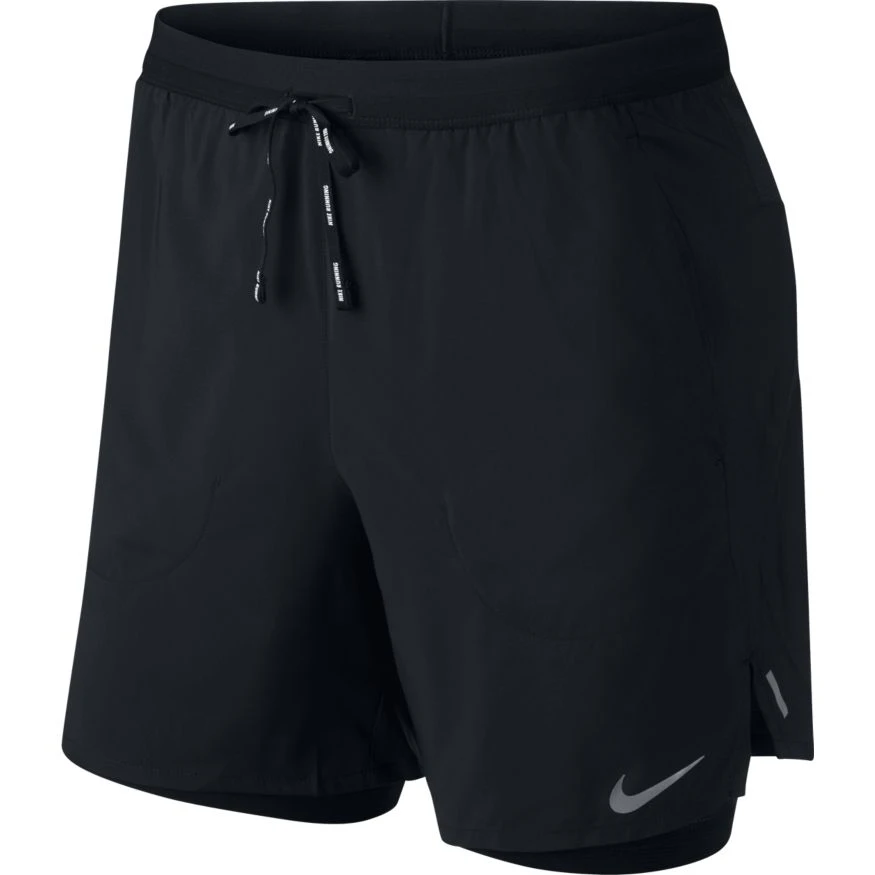 Nike Men's Flex Stride 7" 2-in-1 Running Shorts (010 - Black/Black/Reflective Silver)
