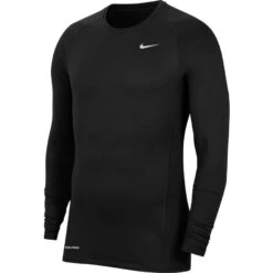 Nike Men's Pro Warm Long Sleeve Top (010 - Black/White)