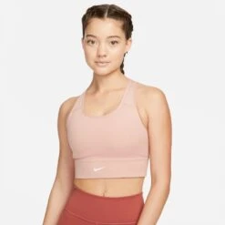 Nike Women's DRI-FIT Swoosh Sports Bra (609 - Rose Whisper/Rose Whisper/White)