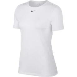 Nike Women's Pro Short Sleeve Mesh Training Top (100 - White)