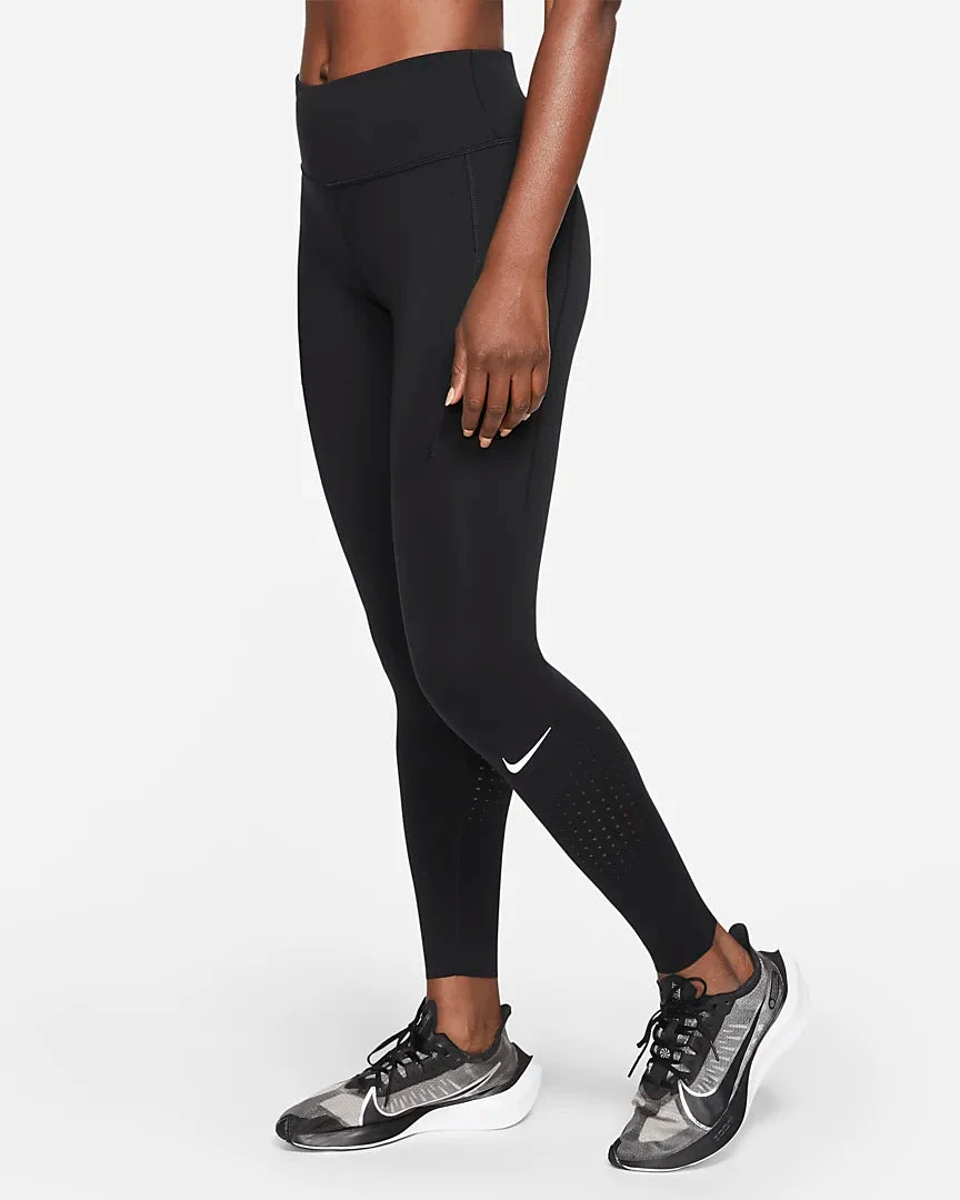 Nike Women’s Epic Lux Mid-Rise Pocket Leggings (010 - Black/Reflective Silver)