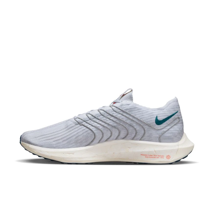 Nike Men's Pegasus Turbo Flyknit Next Nature (004 - Pure Platinum/Bright Spruce/White) - Image 2