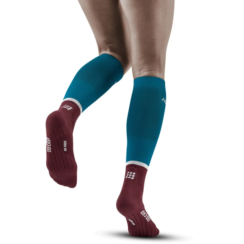CEP Women's Run Tall Socks 4.0 (Petrol/Dark Red) - Image 2