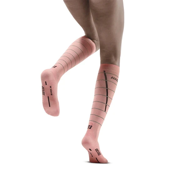 CEP Women's Reflective Compression Tall Socks (Light Rose) - Image 2