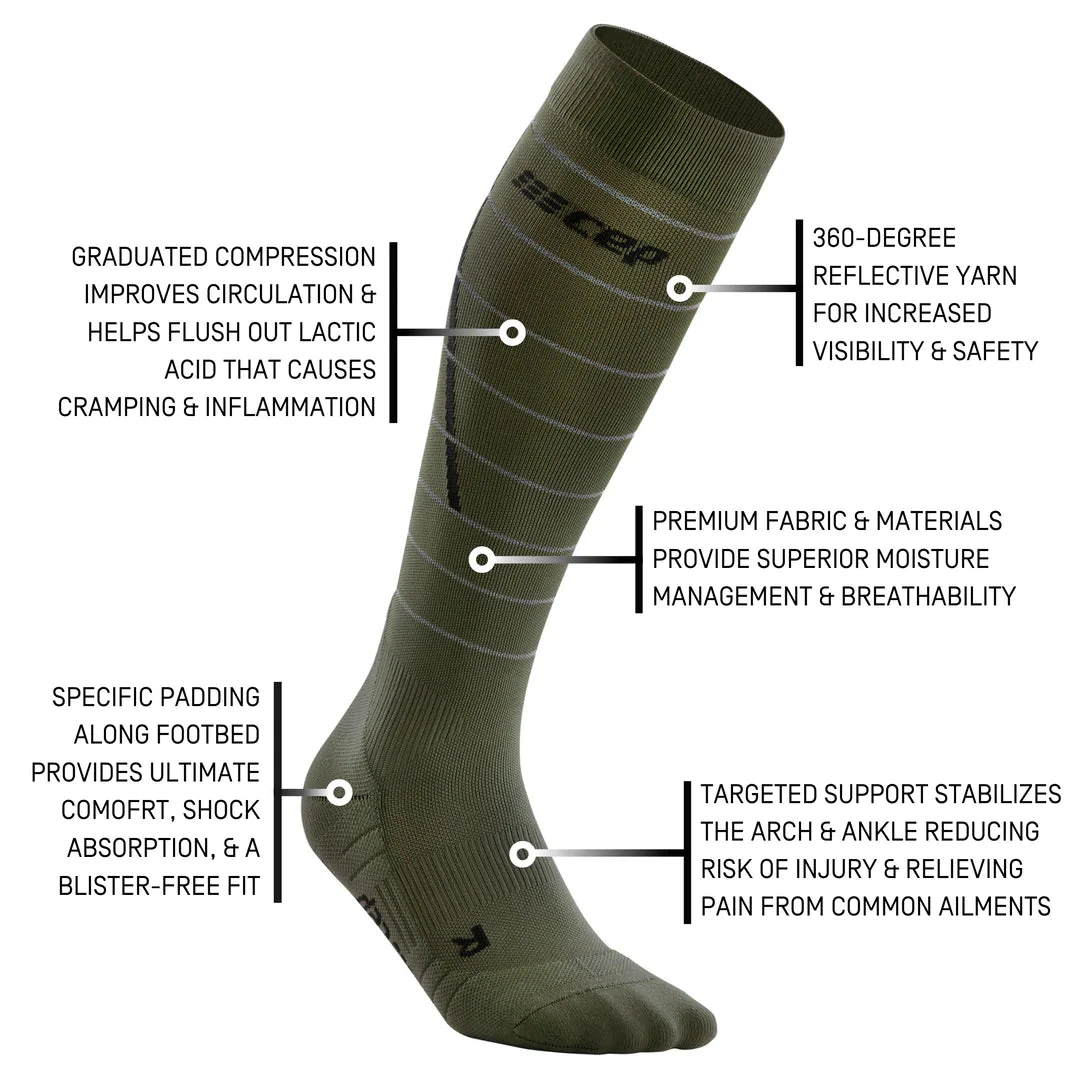 CEP Men's Reflective Compression Tall Socks (Green) - Image 5