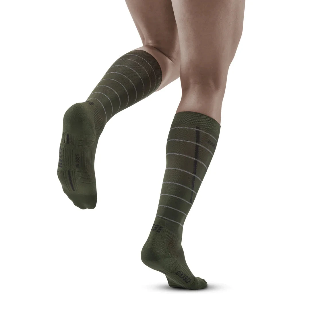 CEP Men's Reflective Compression Tall Socks (Green) - Image 2